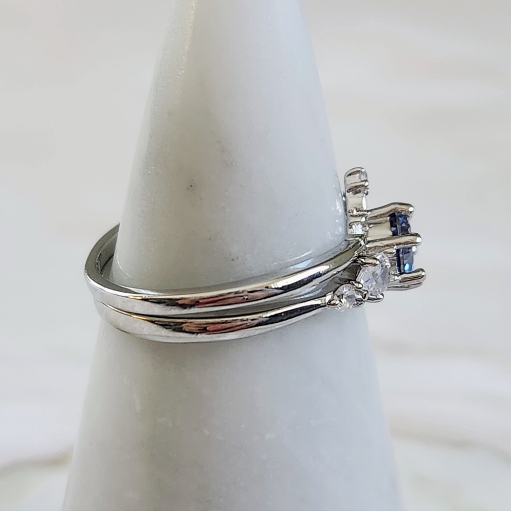 NWT Ryze Denim Blue & White Frost CZ .925 Sterling Silver Rings - Size 10 - Picture 8 of 12